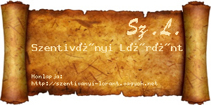 Szentiványi Lóránt névjegykártya